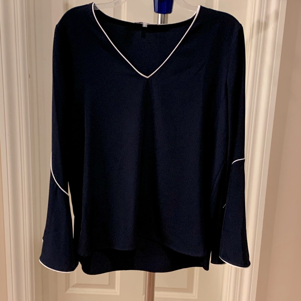 Calvin Klein Navy and white blouse